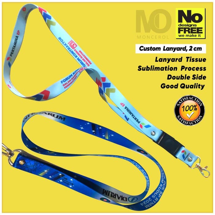 Lanyard 2 cm cetak 2 sisi